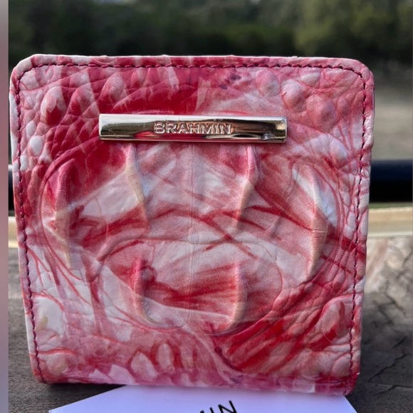 NWT Brahmin SET Tabitha  Shoulder Bag and Jane Wallet in PINK FLAMINGO Melbourne - Picture 10 of 15